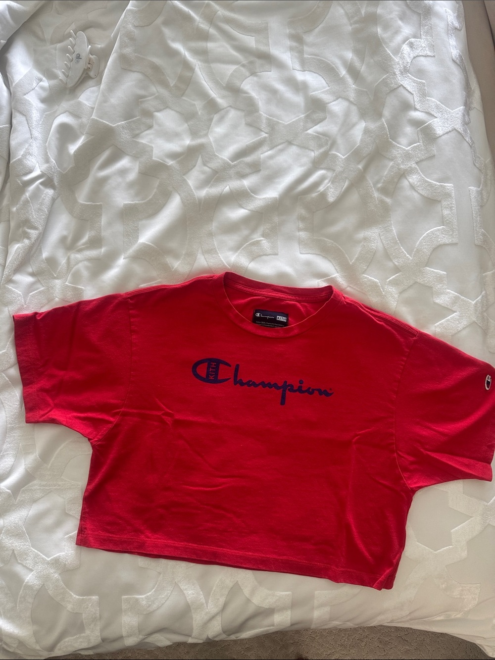 Kith x Champion Red Crop Tee